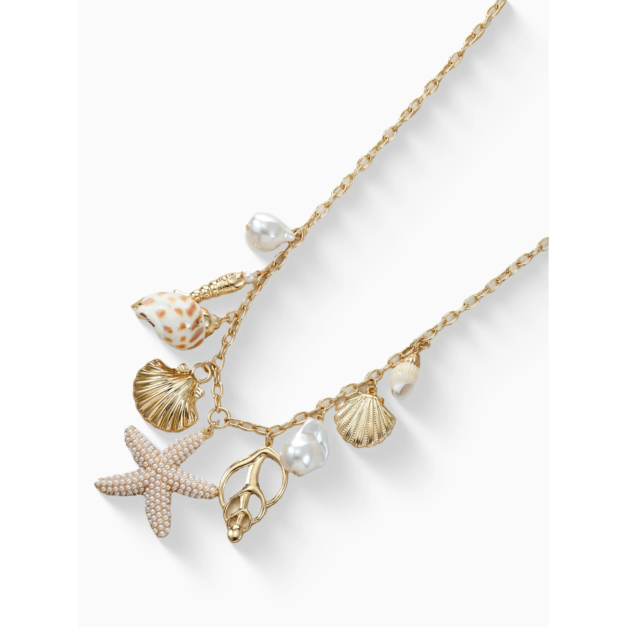 Time and Tru Starfish & Shell Charm Necklace | Walmart (US)