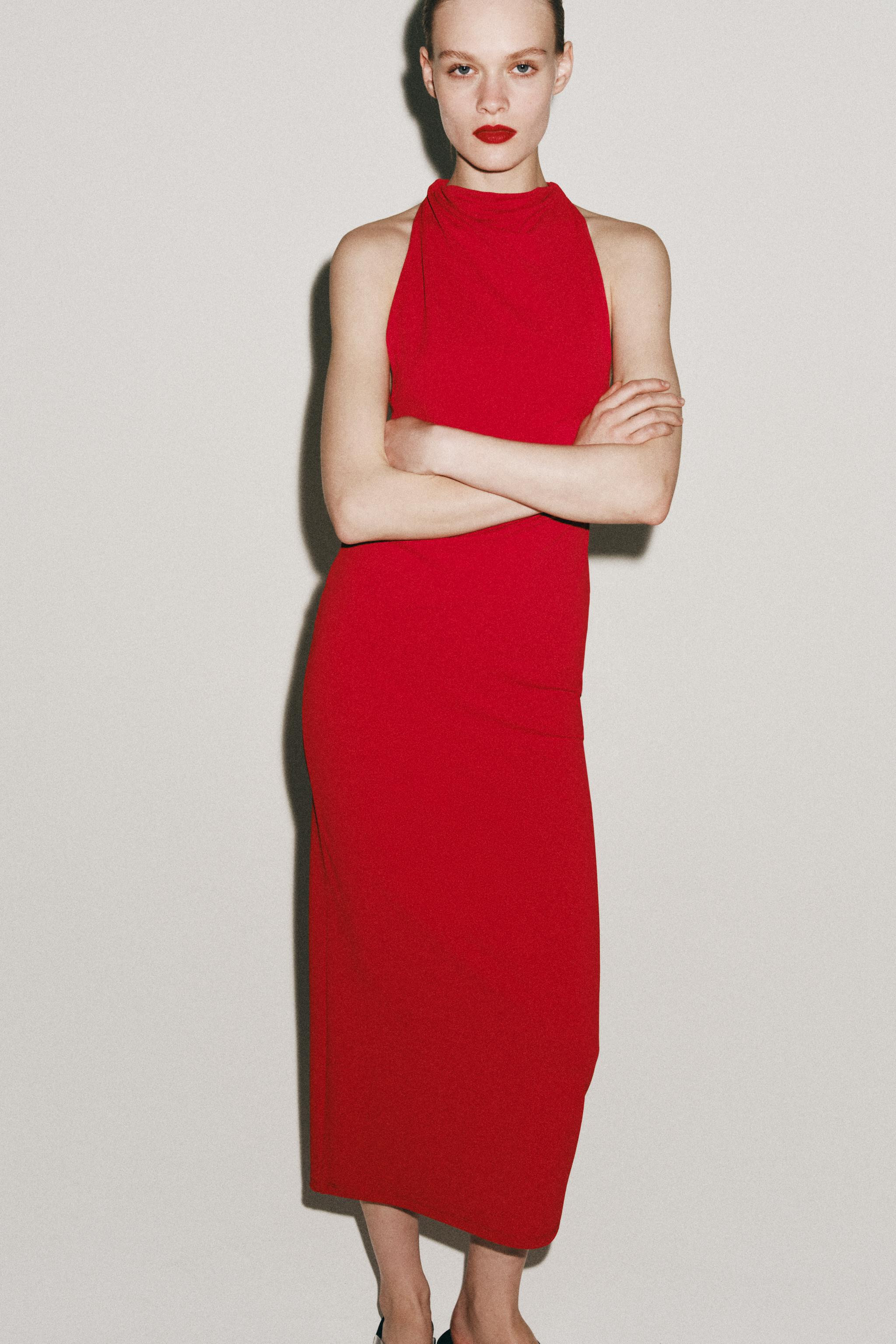 LONG HALTERNECK DRESS | Zara UK