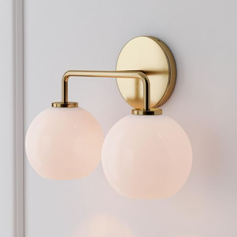 Sculptural 2-Light Globe Sconce - Milk | West Elm (US)