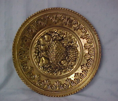 Vintage Embossed Brass Wall Plate Pineapple,Grapes,Pears,Peaches,Berries,12" UK | eBay US