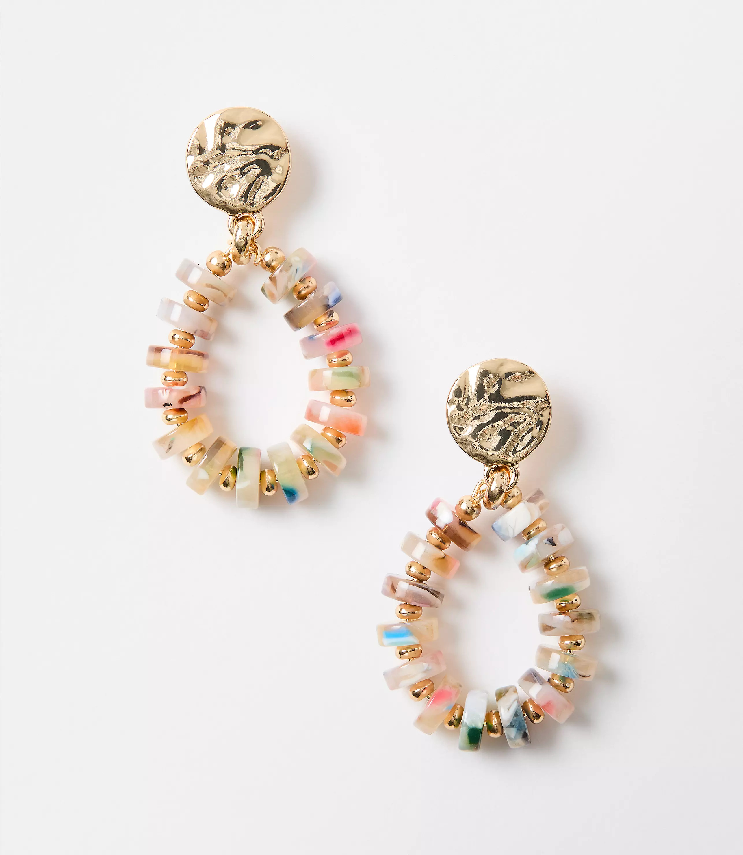 Multicolored Tortoiseshell Print Spliced Statement Earrings | LOFT