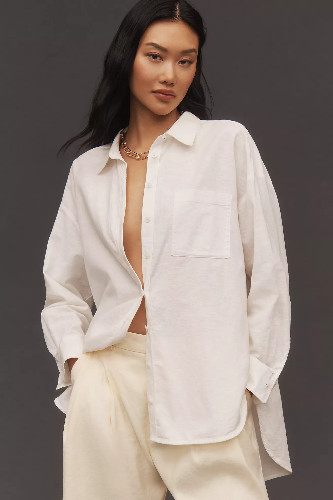 The Bennet Buttondown Shirt by Maeve: Linen Edition | Anthropologie (US)