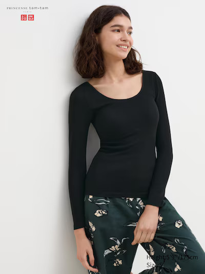 HEATTECH Extra Warm Ribbed Scoop Neck Bra Top | UNIQLO (UK)