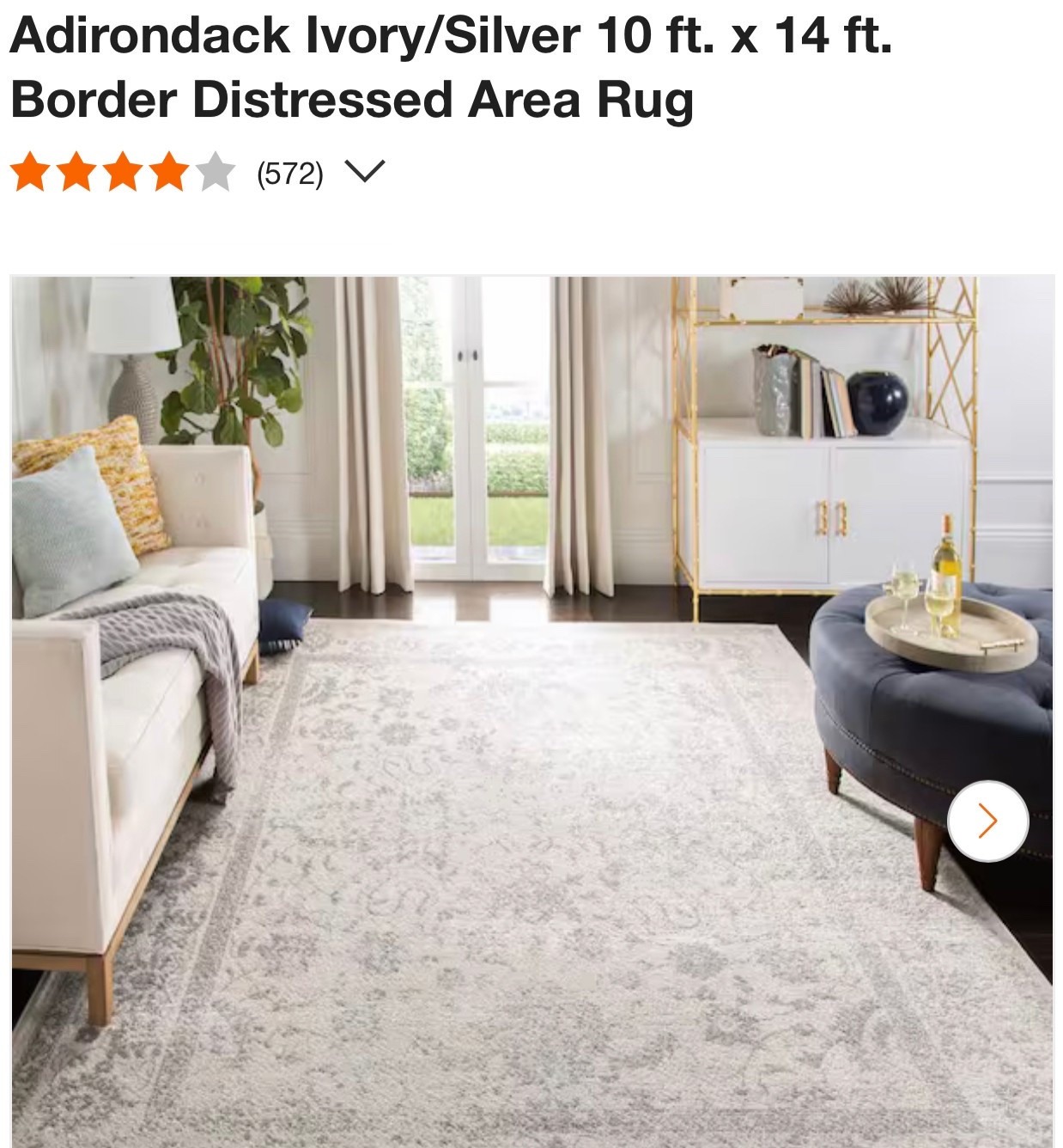 Home Depot Adirondack Ivory/Silver 10 ft. x 14 ft. Border Distressed Area Rug

#LTKSaleAlert #LTKOver40 #LTKHome