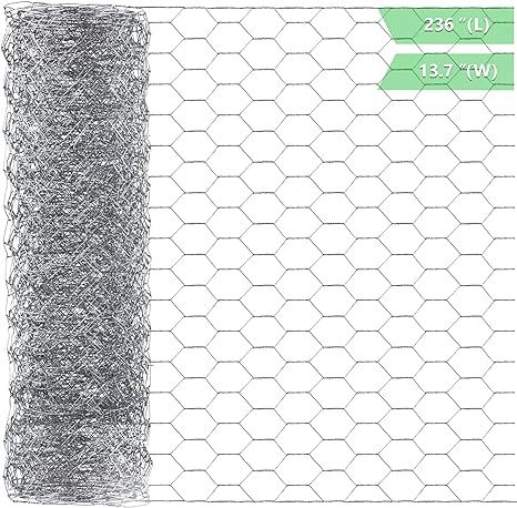 Amazon.com: Chicken Wire 13.7 in x 236 in Poultry Wire Netting Hexagonal Galvanized Mesh Garden F... | Amazon (US)