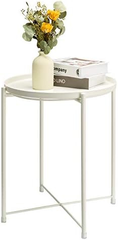 danpinera Side Table Round Metal, Outdoor Side Table Small Sofa End Table Indoor Accent Table Rou... | Amazon (US)