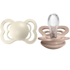 SET OF 2 SUPREME PACIFIERS, IVORY/BLUSH 0-6 MONTHS | Indigo (CA)