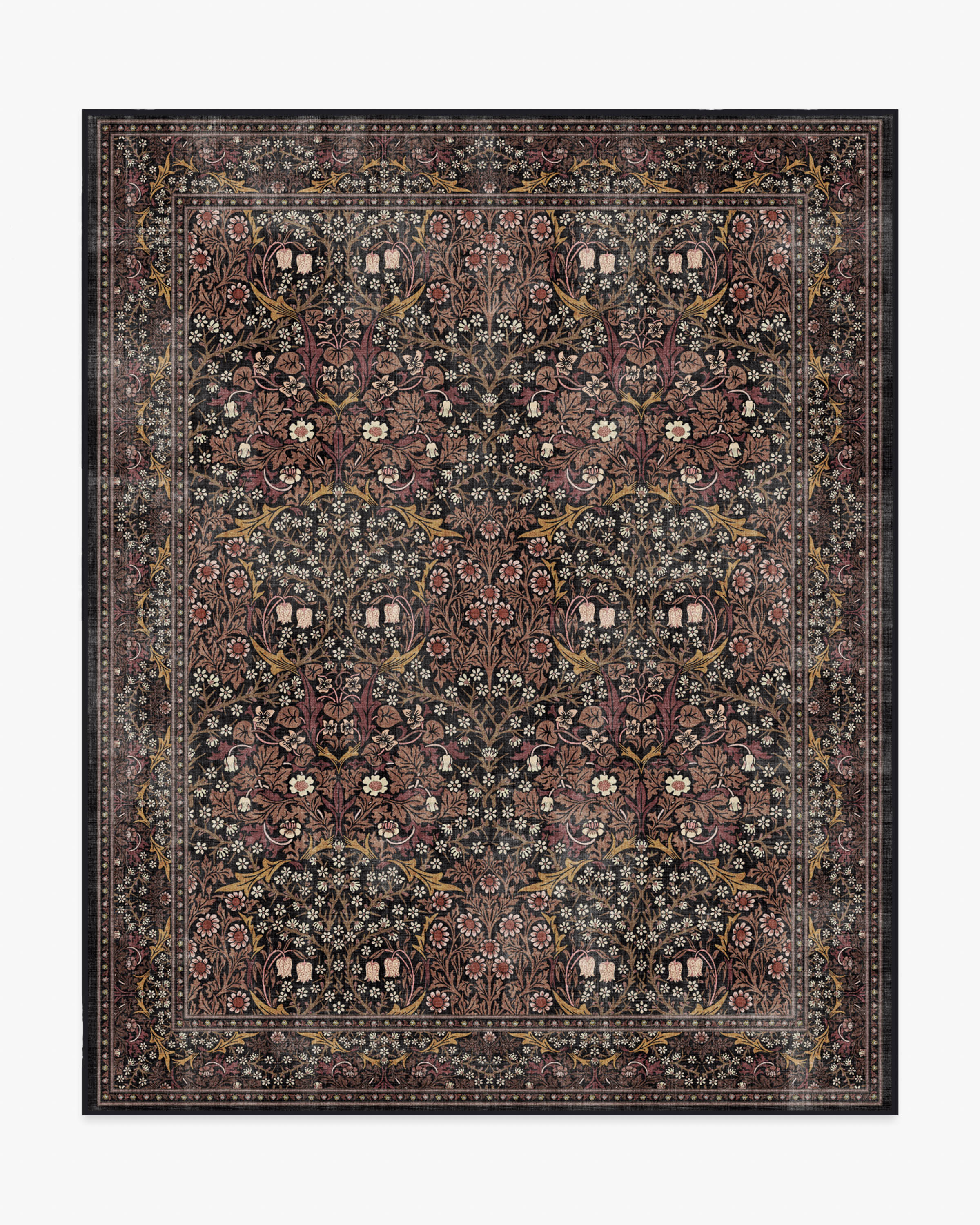 Blackthorn Charcoal & Amber Rug by Morris & Co. | Ruggable US | Ruggable