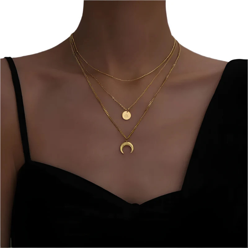 LUNAR ECLIPSE 3 LAYER NECKLACE | Harper's Den