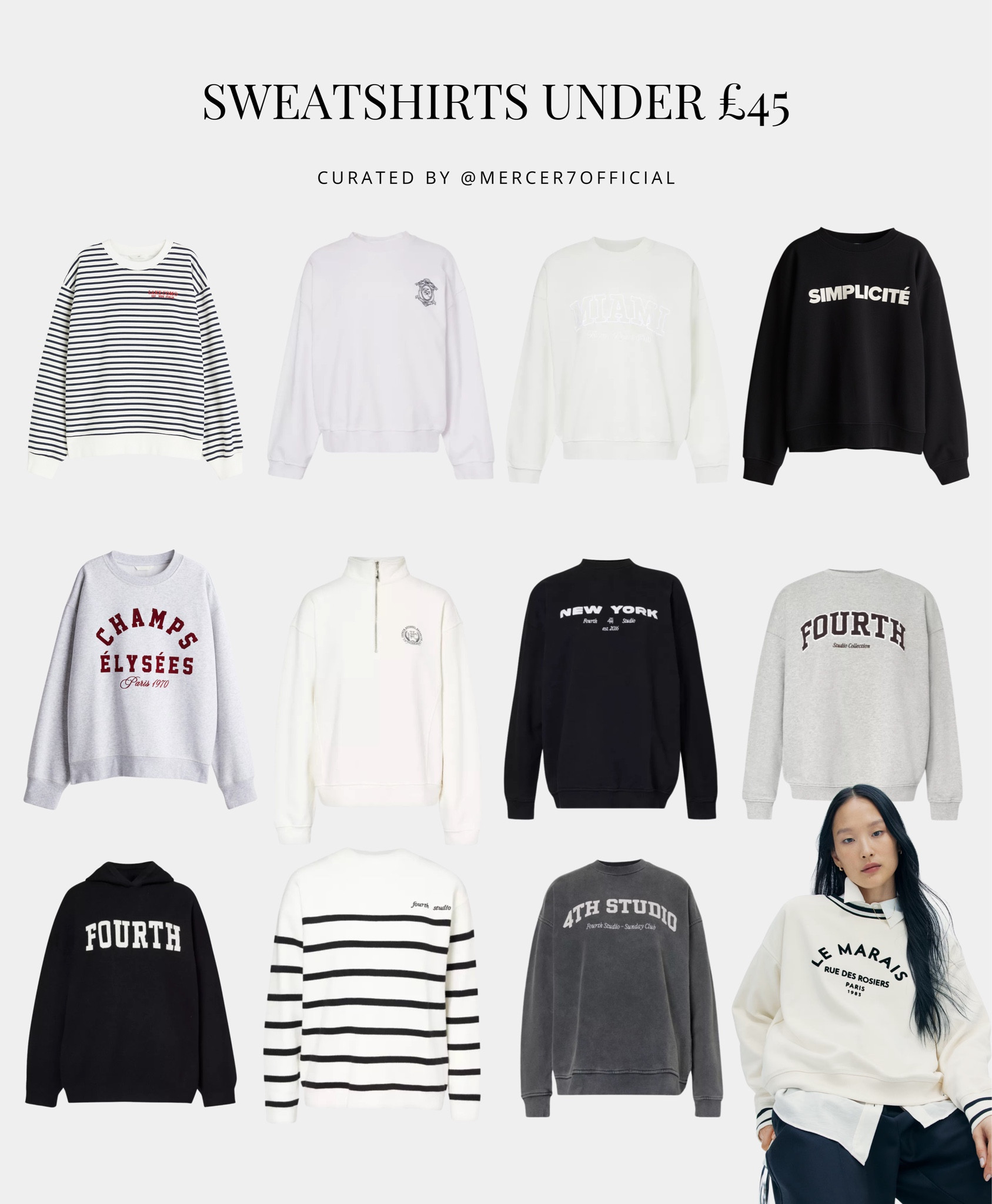 Sweatshirts under £45!
I usually go one size up in sweatshirts, but these are already nicely oversized so you could go for your usual size unless you'd love an extra comfy fit. 