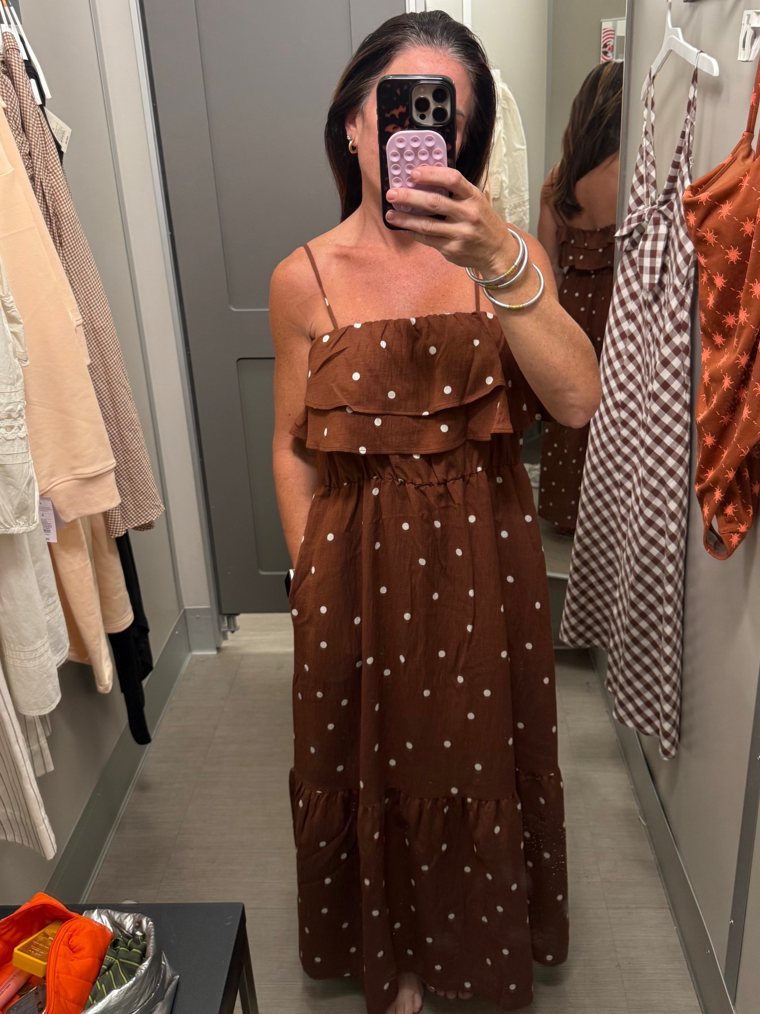 Brown polka dots.Enough said. Planning on adding a belt. 

#LTKmomlife #LTKOver40 #LTKSaleAlert