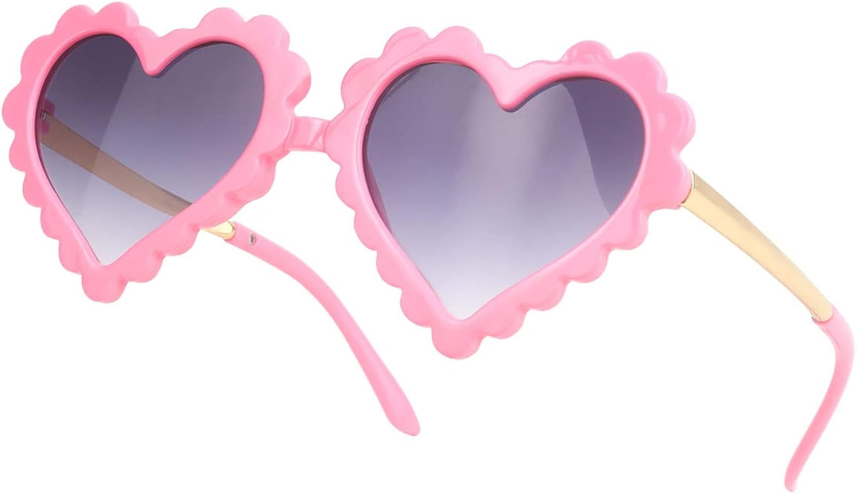 Girls Heart Sunglasses for Toddler Party Beach, UV 400 Protection Heart Flower Glasses Age 2-7 | Amazon (US)