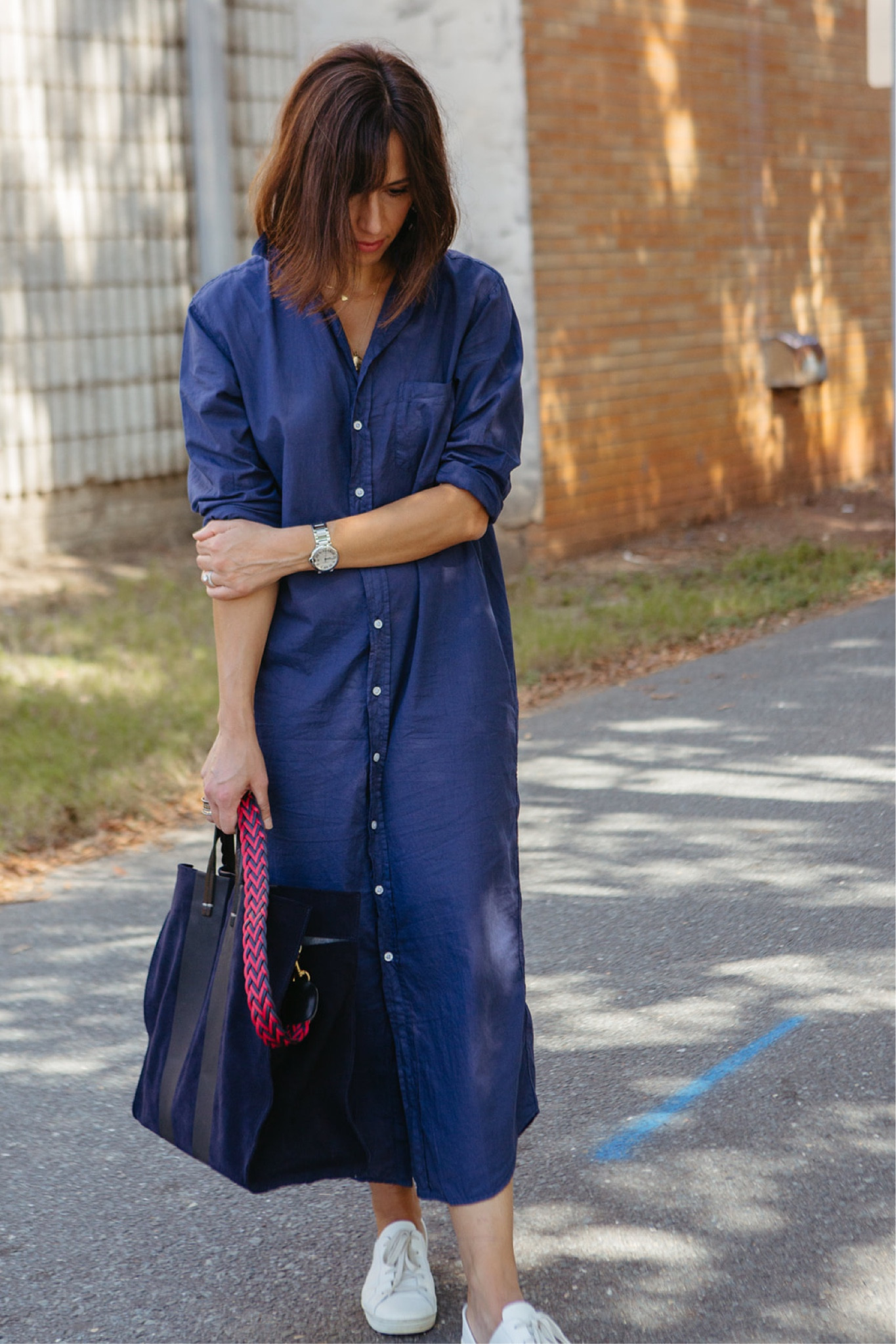 Wearing my shirt dress for cooler temps with sneakers and a fall bag  

#LTKstyletip #LTKSeasonal #LTKsalealert