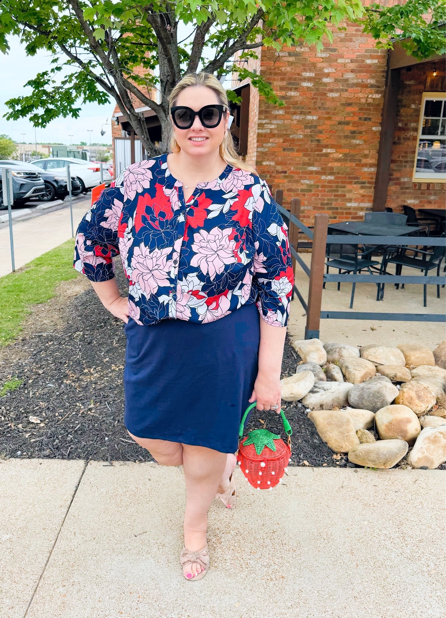 A subtle red, white and blue look for summer. This skort is SO comfortable but looks chic! I’m wearing an 18/20 in both pieces and find them roomy.

#LTKootd #LTKSaleAlert #LTKPlusSize