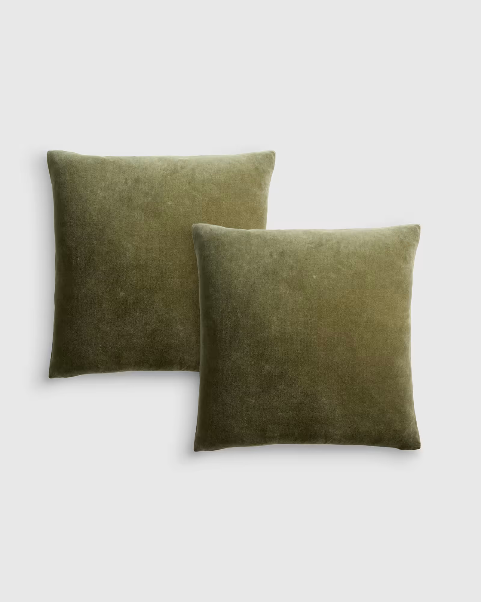 Classic Cotton Velvet Pillow Cover (Set of 2) in Moss | Quince