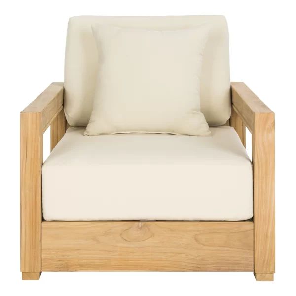 Montford Teak Patio Chair with Cushions | Wayfair North America