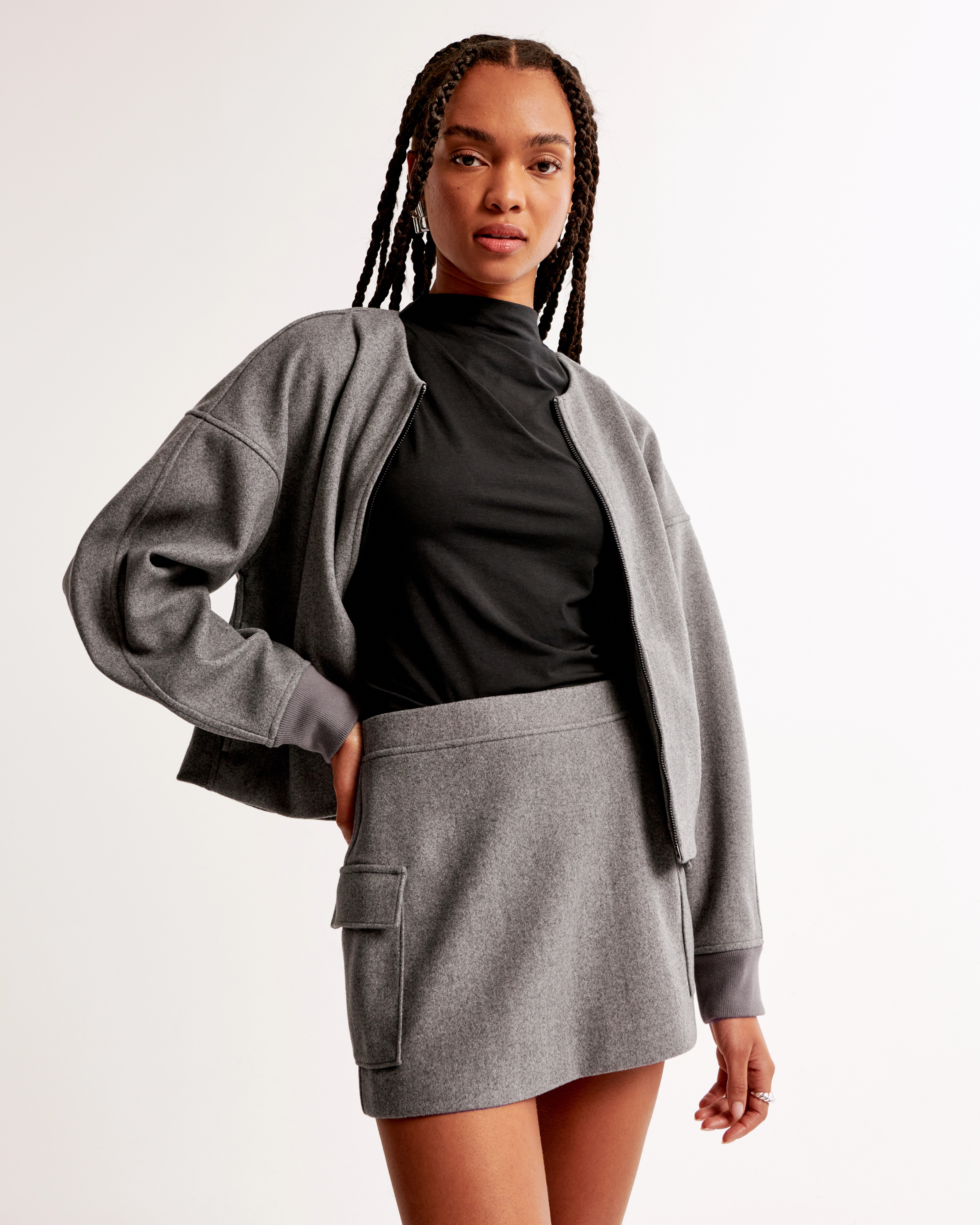 Cargo Fleece Mini Skirt | Abercrombie & Fitch (US)