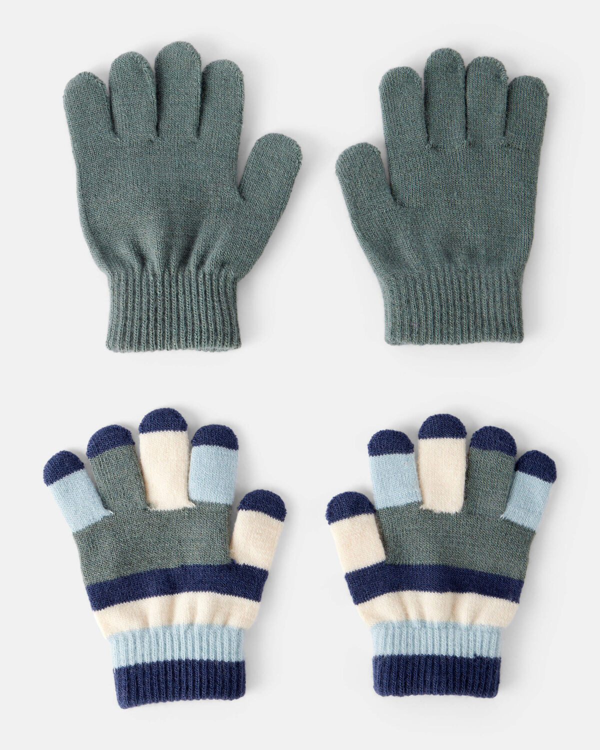 Boys 2-Pack Stripe Gloves - Blue/Green | Carter's | Carter's Inc