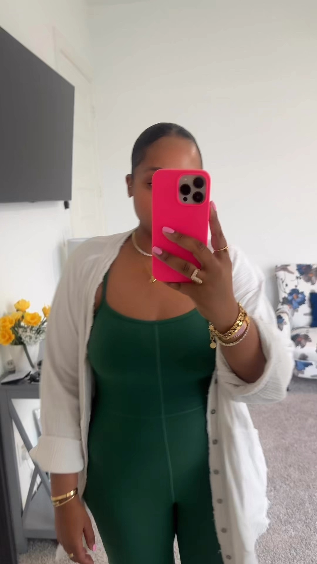 Jumpsuit-  medium 
Top-  small 
Sneakers -  size down 1 

Jumpsuit - spring - spring outfit - outfit - ootd - casual style - casual outfit - sneakers - adidas - 

#LTKStyleTip #LTKFindsUnder50 #LTKShoeCrush