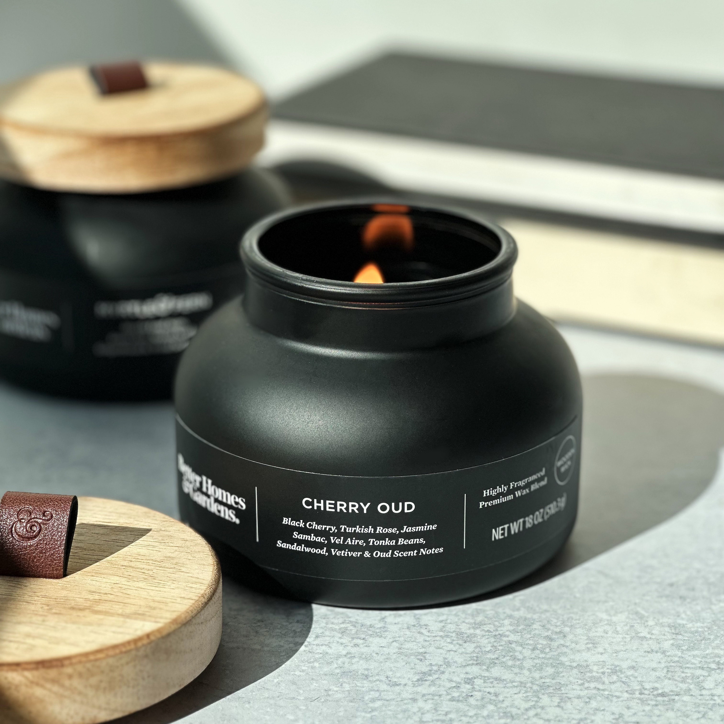 Better Homes & Gardens Cherry & Oud Scented Wooden 18oz Wick Bell Jar Candle | Walmart (US)