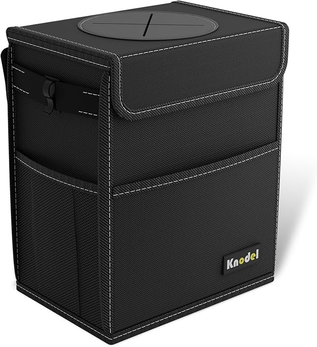 K KNODEL 2 Gallon Black Leak-Proof Waterproof Car Trash Can with Lid | Amazon (US)