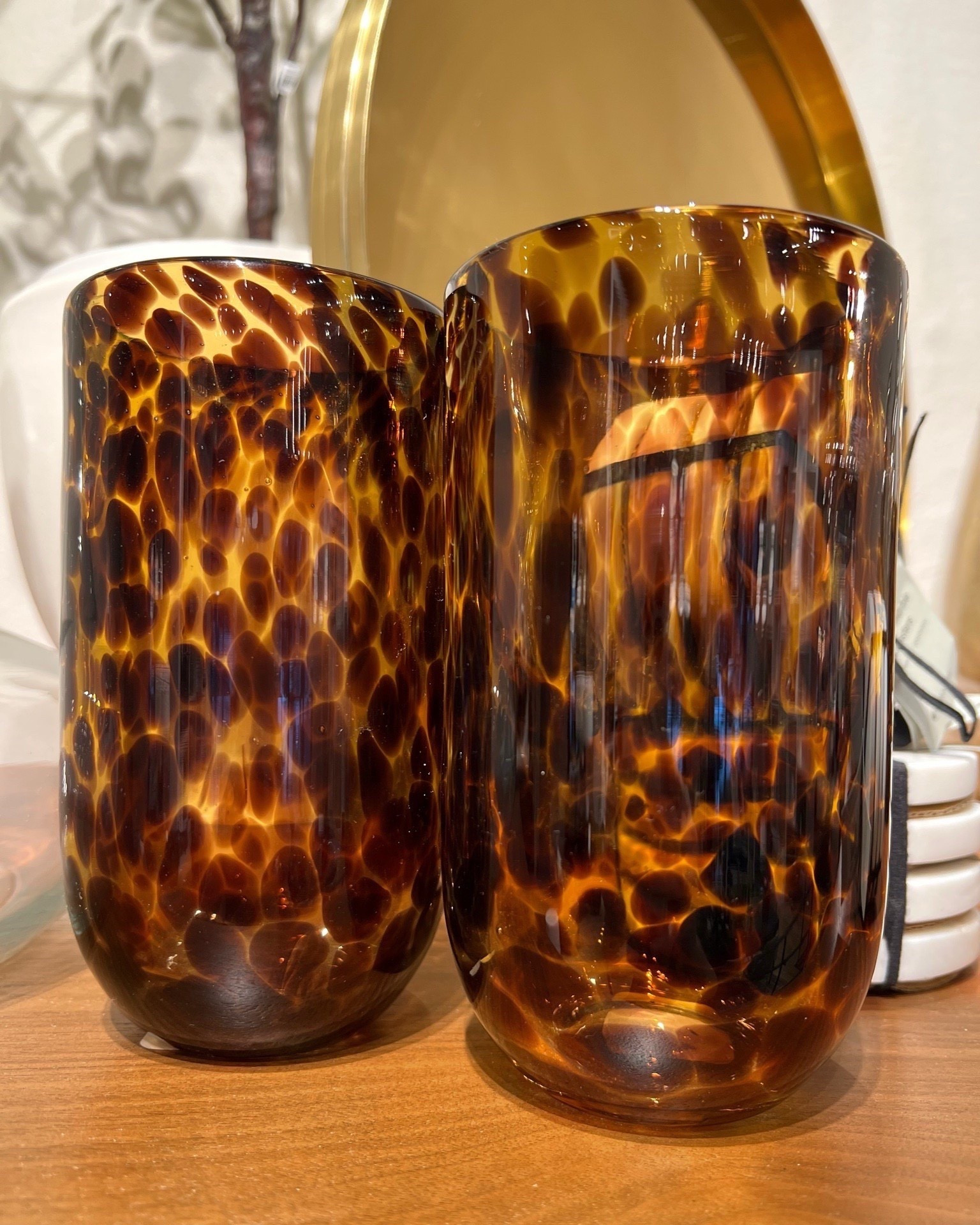 I like the style of these tortoise shell drinking glasses, I linked a bunch below. Might not be practical in your everyday kitchen rotation, but elevate the serveware style for hosting dinner parties, cocktail parties or brunches.   

#LTKSaleAlert #LTKFindsUnder100 #LTKHome