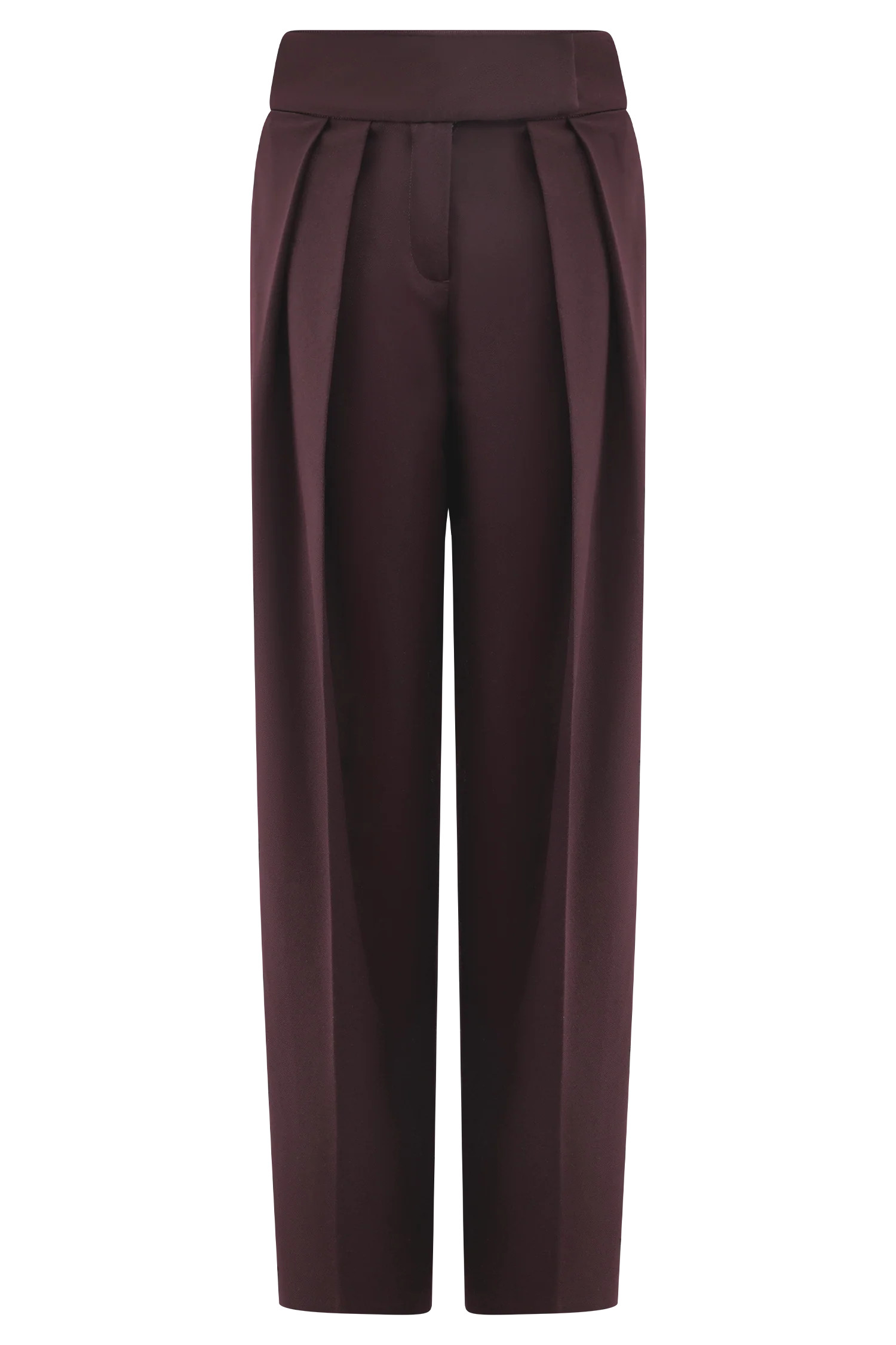 Penelope Pleated High Waisted Pants - Chocolate | MESHKI US