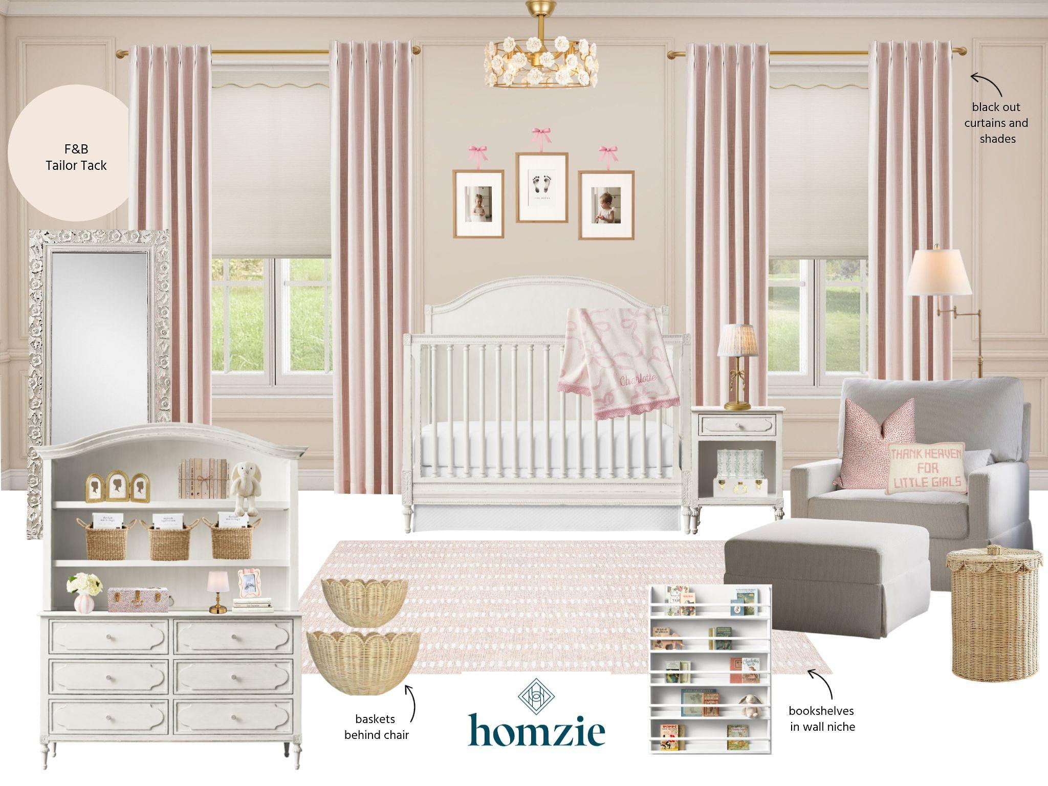 A nursery designed to grow with your little one. 🩷✨

This sweet space blends existing furnishings with thoughtful styling for a timeless, elevated look. Soft blush tones, layered window treatments, and delicate lighting create a calming atmosphere, while personalized artwork above the crib adds a meaningful touch. A cozy glider with ottoman makes late-night snuggles more comfortable, baskets keep everyday essentials within reach, and front-facing bookshelves create an inviting reading nook that will grow with your child.

Beautiful design isn't always about starting over—sometimes it's about thoughtfully styling the pieces you already love. 

 #LTKHome #NurseryDesign #GirlsNursery #BabyRoom #NeutralNursery #InteriorDesign #HomeDecor #NurseryInspo #LTKCreator