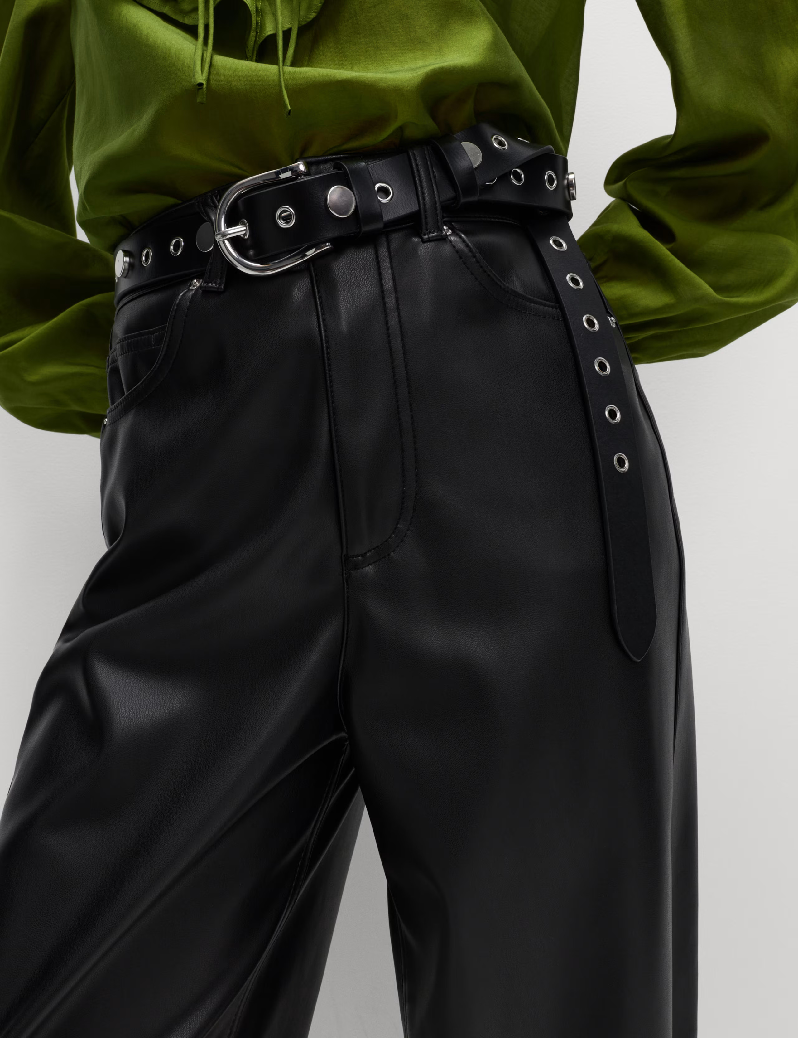 Leather Look Carrot Leg Trousers | Marks & Spencer (UK)