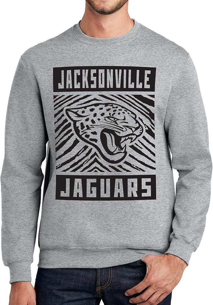 Zubaz Officially Licensed NFL Men's Athletic Crew Neck Sweatshirt with Single Color Zebra Graphic | Amazon (US)