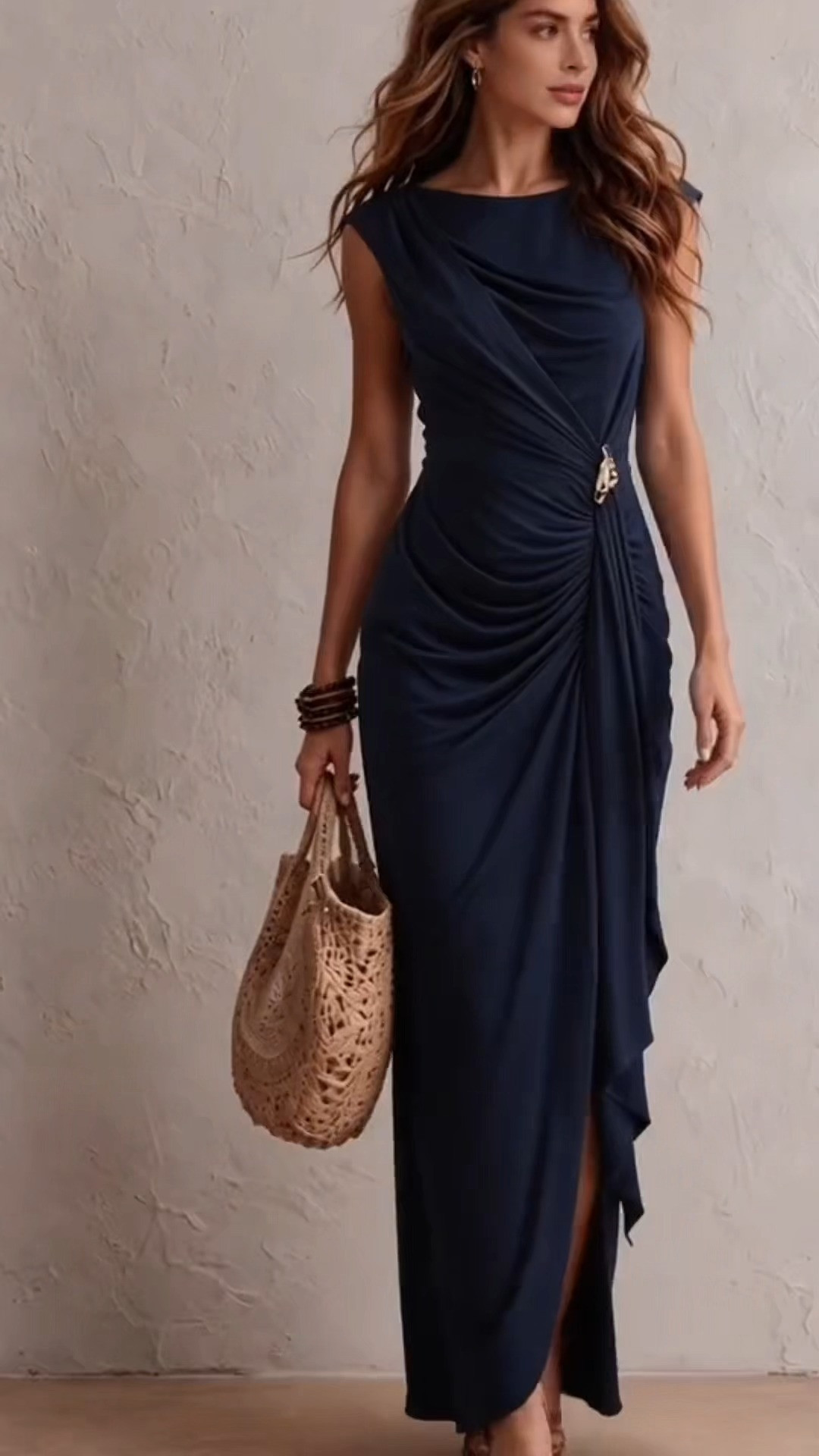 Draped Wrap‑Style Navy Maxi Dress, Casual Elegance

#NavyMaxiDress #ChicOutfit #FallDress #WeddingGuest 

 #LTKootd #LTKOver40 #LTKWedding