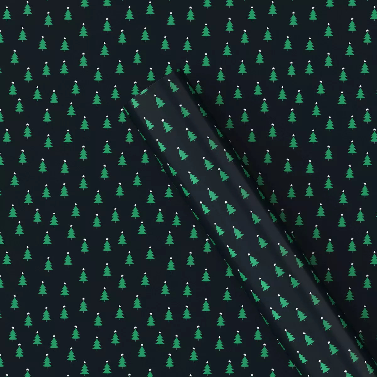 50 sq ft Tiny Trees Christmas Gift Wrap Black - Wondershop™ | Target