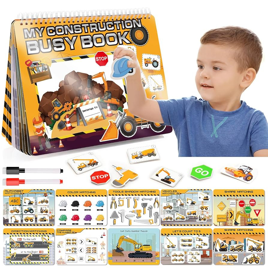 Montessori Busy Book Learning Toys for 2 3 4 5 Year Old Toddlers,Construction Themes Pre K Presch... | Amazon (US)