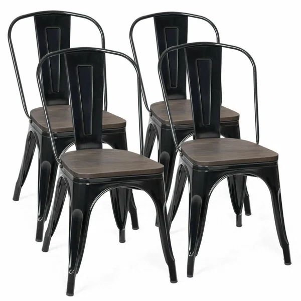 Black Zackary Bistro Dining Chair (Set of 4) | Wayfair North America