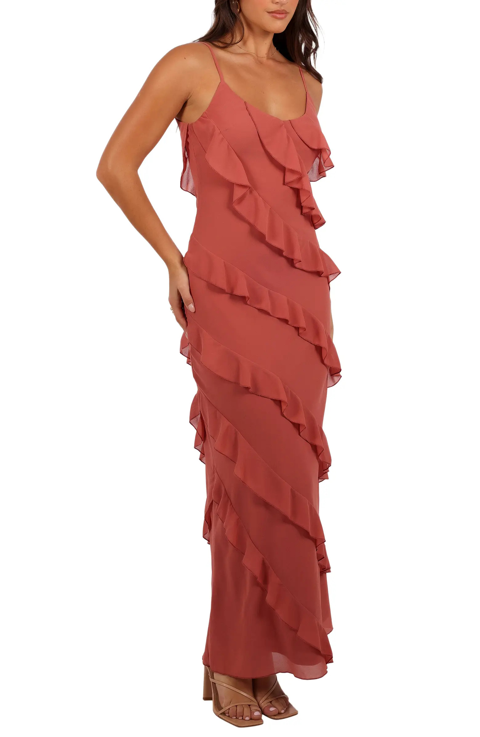 Ciao Ruffle Chiffon Gown | Nordstrom