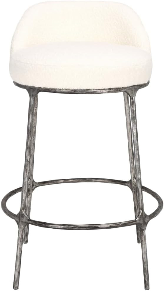 SAFAVIEH Couture Collection Woodsen Ivory Boucle/Black 26-inch Counter Stool for Kitchen Island B... | Amazon (US)