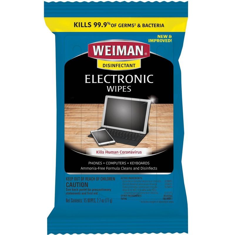 Weiman Disinfectant Electronic Wipes - 15ct/2.7oz | Target