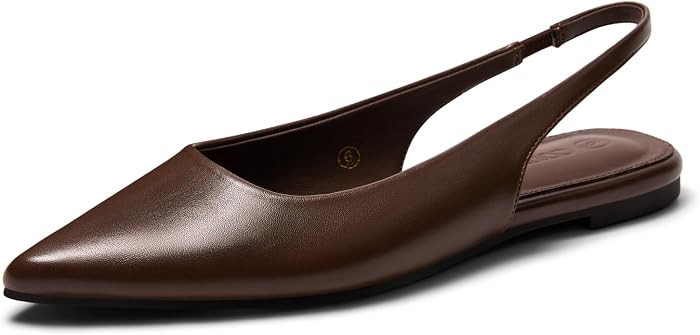 Coutgo Womens Slingback Flats Pointed Closed Toe Slip On Ballet Dress Shoes | Amazon (US)