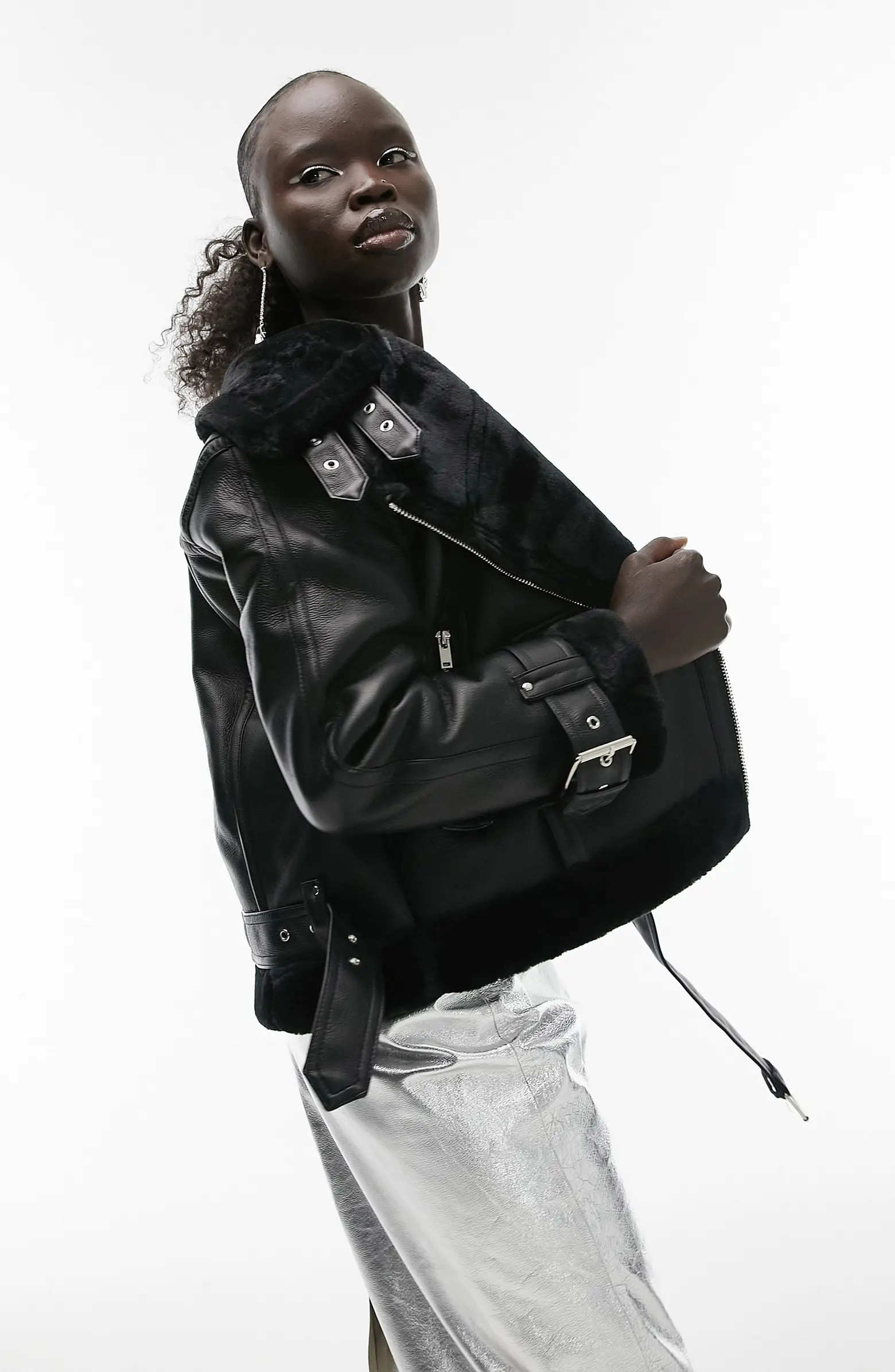 Topshop Faux Leather Biker Jacket | Nordstrom | Nordstrom