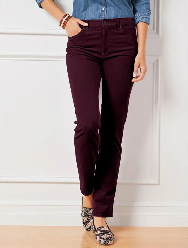 Stretch Corduroy Straight Leg Pants | Talbots