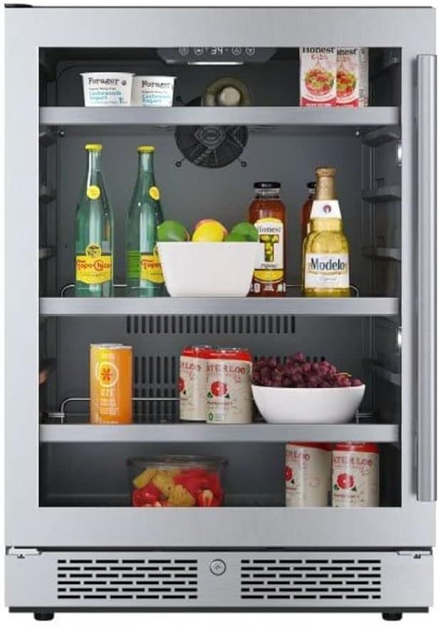 Avallon ABR242SGLH 24 Inch Wide 140 Can Energy Efficient Beverage Center with LED Lighting, Doubl... | Amazon (US)