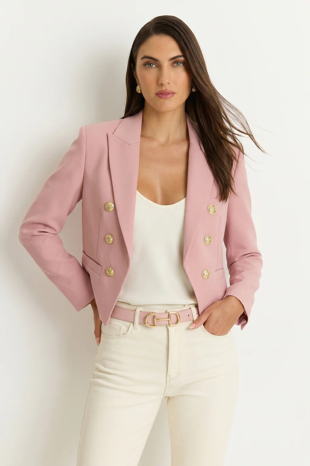 Gabrielle Double Breasted Blazer - Blush | The Noli Shop