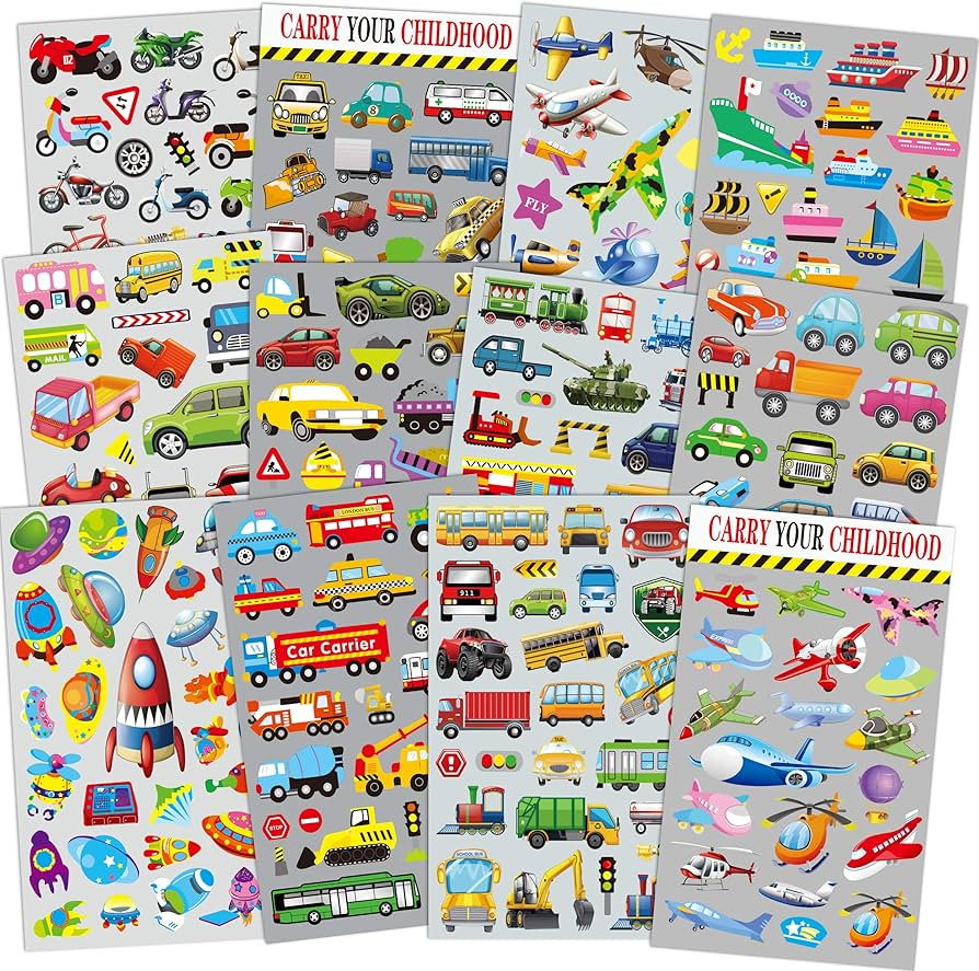 HORIECHALY Transportation Stickers for Kids, Teaching Aids for School and Home, Rewards and Gifts... | Amazon (US)
