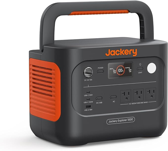 Jackery Explorer 1000 v2 Portable Power Station(2024 New),1070Wh LiFePO4 Battery,1500W AC/100W US... | Amazon (US)