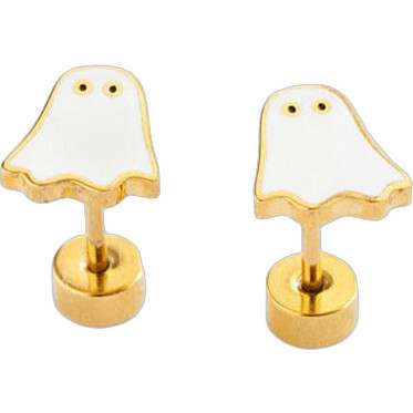 Ghost Stud Earrings, White | Maisonette