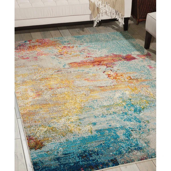 Owens Sealife Teal/Orange Area Rug | Wayfair North America
