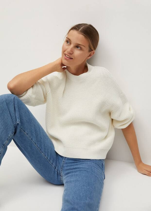 Reverse-knit cotton sweater | MANGO (US)