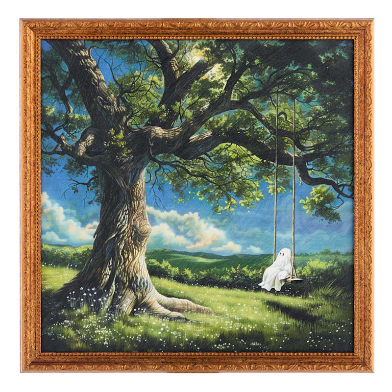 Ghost on a Swing Enhanced Canvas Wall Art, 12" | At Home