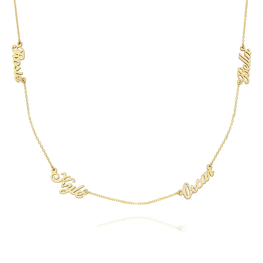 Heritage Multiple Name Necklace in 14k Yellow Gold | MYKA