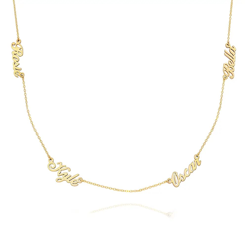 Heritage Multiple Name Necklace in 14k Yellow Gold | MYKA